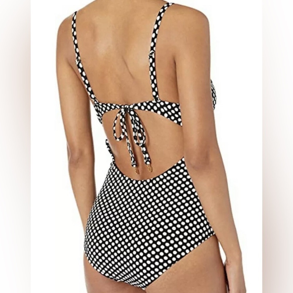 Jessica Simpson Black and White Polka Dot One-Piece Swimsuit - Picture 2 of 14